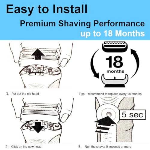 32B Series 3 Replacement Head for Braun ProSkin Electric Shaver, Compatible with Braun Foil Shaver 3000s 3010s 3020s 3030s 3040s 3050cc 3070cc 3080s 3090cc 320 330 340 350cc (2 Pack)