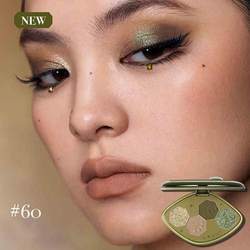 GIRLCULT 4-Color Eyeshadow Palette ? Pigmented Makeup Palette with Matte & Shimmer Finishes, Long-Lasting & Blendable, Built-in Mirror, Ideal for Natural Eye Looks or Smoky Eye Kit #60
