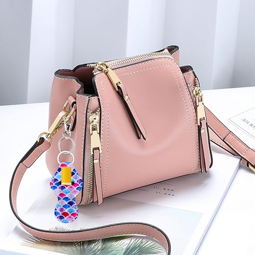 Duufin 24 Pieces Chapstick Holder Keychains Lipstick Holder Keychains
