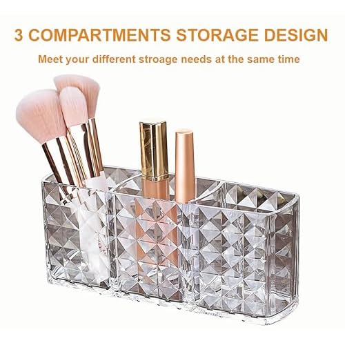 Bling Sparkling rhinestone Five-Piece Makeup Brush Set-Complete Beauty Tool Kit for Flawless Makeup Application (Silver)