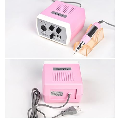 Professional Nail Drill Machine Electric Nail File Acrylic Manicure Pedicure Grinding Drill Set Low Heat Low Noise Low Vibration,30000 RPM Polishing Shape Tools Design for Home Salon Use(Pink 110V)
