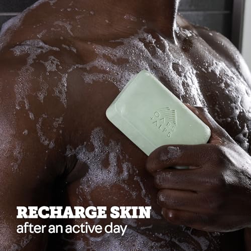 Oars + Alps Exfoliating & Moisturizing Bar Soap for Men, Deep Cleaning Soap, Clean Ingredients, All Skin Types, Epsom Salt, 1pk
