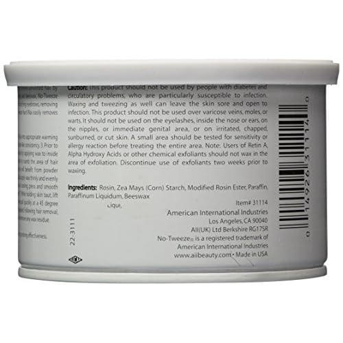 no tweeze All-Natural Hair Removal Wax - Beeswax, Hard Wax for Hair Removal, Strip-Free Waxing Kit for Women, Ideal for Face, Bikini & Eyebrows, 14 oz