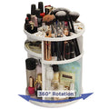 MobileVision Makeup Organizer Rotating Tabletop Cosmetic & Toiletry Holder Adjustable Shelving for Brushes, lotions, perfumes, Nail Polish, Skin Care & More, White