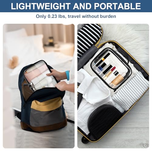 ANRUI Clear Toiletry Bag, 5 Pack TSA Approved Toiletry Bag with Handles, Quart Size Travel Makeup Bag for Women Men, Clear Travel Bags for Toiletries Carry on Airport Airline, Mix