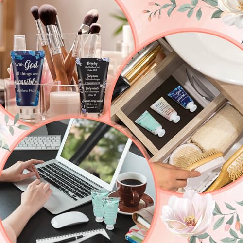 48 Pcs Christian Hand Cream Bulk for Women Christian Gift Mini Travel Size Religion Bible Verse Lotion for Skin Dry Hand Lotion Mother's Day for Mom Grandma Church Prayers Coworker