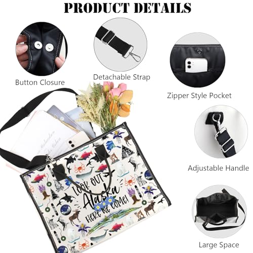 JNIAP Cruising Together Alaska Makeup Bag Alaska Trip Gift Alaska Vacation Gift Alaska Lover Gift Alaskan Cruise Gifts Alaska Travel Bag (Out Alaska Tote)