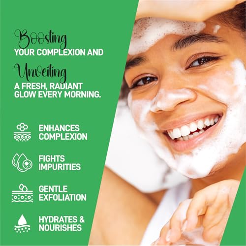 Soothing and Deep Cleansing Foaming Cleanser with Brush | Premium Face Wash for All Skin Types with Aloe Vera and Amino Acid | Fragrance Free Paraben Free | 5.27 Fl Oz
