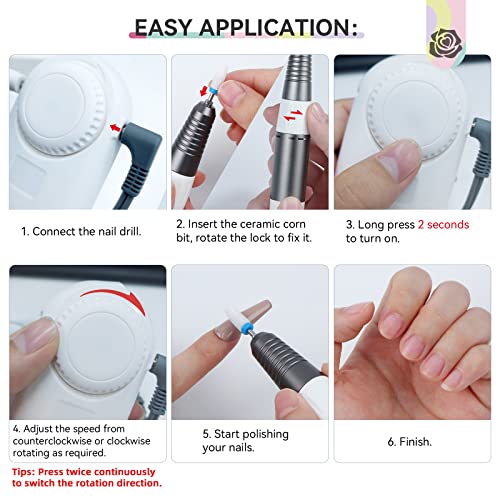 Saviland Professional Nail Drill: Rechargeable Nail D rill Machine 35000PRM Electric Nail Flie for Acrylic/Gel Nails Removal Manicure Pedicure Portable Nail Drill Kit for Salon Home DIY