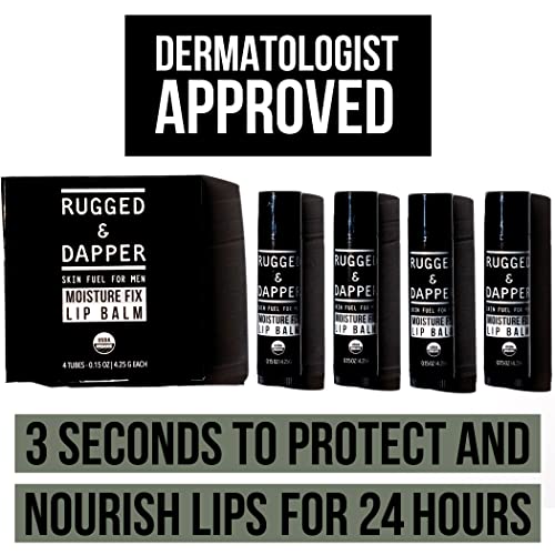 RUGGED & DAPPER Men's Lip Balm & Face Cleanser Bundle: Hydrates, Moisturizes, Protects - Skincare Bundles