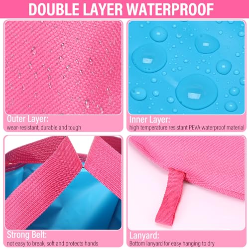 12 Pcs 15L Foldable Foot Soaking Tub Kit Portable Foot Bath Tub Foldable Foot Basin Bath Foot Tub for Soaking Feet with Towel and Storage Bag Soak Spa Bucket for Travel Camping(Rose Red)