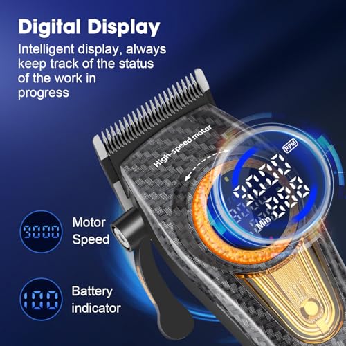 KEMEI Professional Hair Clippers for Men, Clippers for Hair Cutting, Barber Clippers, Cordless Rechargeable Hair Clipper, Haircut Clippers, Hair Cutting Tools, LED Display, Gifts for Men