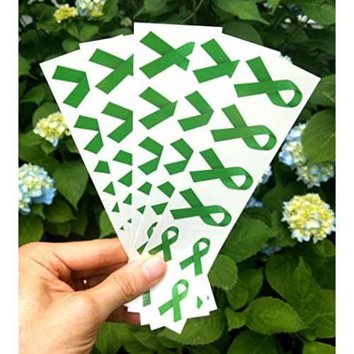 40 Green Ribbon Temporary Tattoos: Mental Health Awareness Tattoo