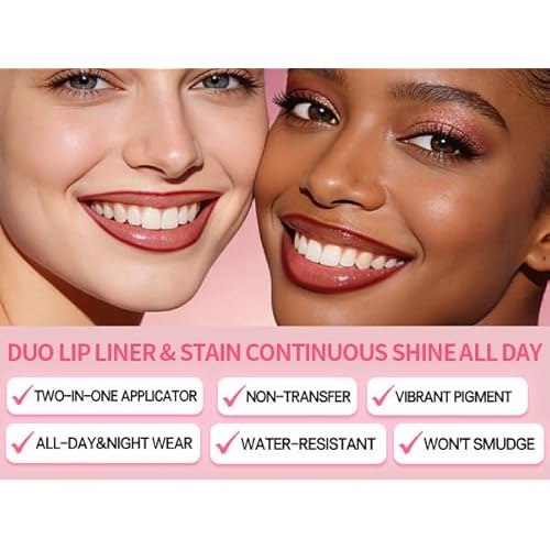 Peel Off Lip Stain Lip Liner ? Waterproof Tattoo Lip Tint, Long Lasting Smudge-Proof Transfer-Proof, Highly Pigmented Precision Lip Liner for Full Lips(01 Strawverry Kiss)