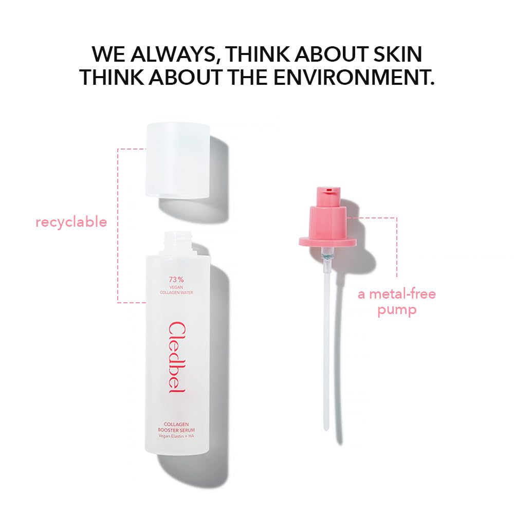 Cledbel Collagen Booster Serum, 150ml/ 5.07fl. Oz, Firming, Plumping & Hydrating Serum, 73% Vegan Collagen Water, Vegan Elastin, Hyaluronic Acid, for All Skin, Korean Skincare, Paraben-Free