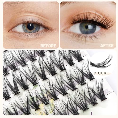 Bodermincer 20 Root Thickness 0.07mm C Curl 3D Individual Eyelashes Extension Soft Black Fake False Eye Lashes Tools (8mm)