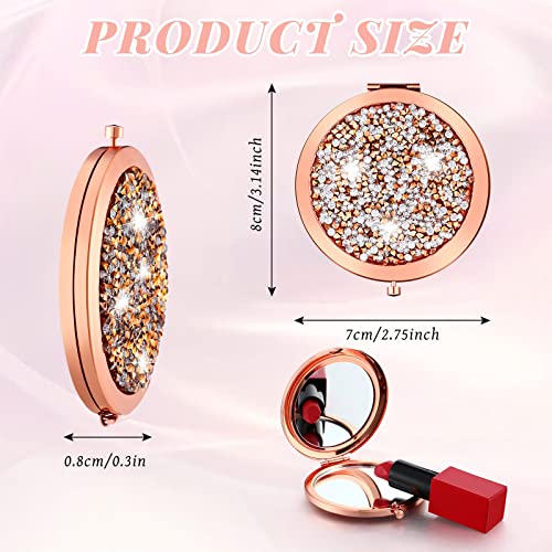 Vicenpal Compact Cosmetic Mirror Round Pocket Makeup for Bridesmaid Gifts Hand Held Small Mirror for Purse Compact Travel Accessory Proposal Bridal Shower Gifts, 2.75 Inch(12 Pcs)