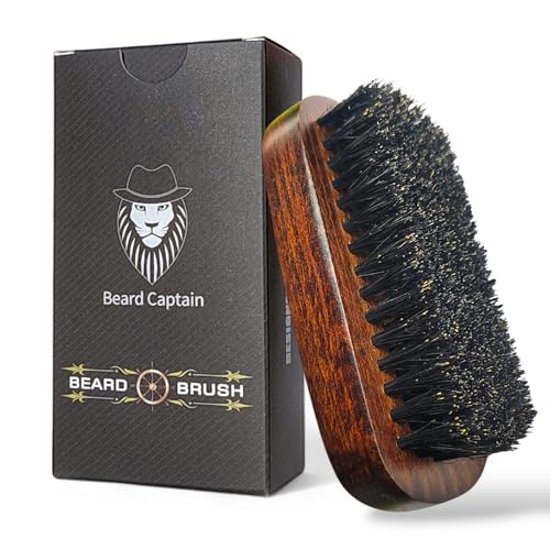 100% Boar Bristle Beard Brush for Men | Premium Vintage Wooden Handle | Soft Bristles | Grooming Tool for Short, Thin, Thick, Coarse & Full Beards