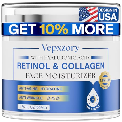 Face Moisturizer Retinol Cream For Face, Anti Aging Face Cream, Day-Night Neck Cream With Hyaluronic Acid, Wrinkle Cream For Women