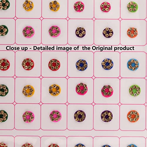 Crystal Forehead Tilki Sticker Kumkum Multicolour Stone Bindi Book Small Size for Ladies (Small Stone Bindi Book 372 Bindis)