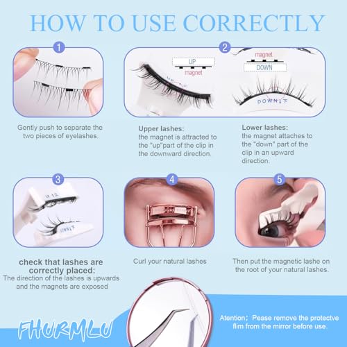 Magnetic Eyelashes with Applicator,Valentine's Gifts for Her,Reusable Magnetic Eyelashes Natural Look,Easy to Wear Reusable Soft Lashes kit No Glue Needed(Natural+Simple)