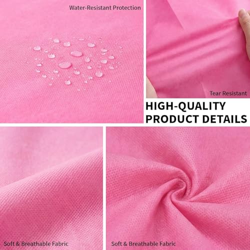 100 Pcs Massage Table Sheets Disposable Bed Cover Non Woven Fabric Breathable Sheets for Massage,Spa, Beauty Salon, Facial,Tattoo, Waxing, Esthetician (71"x 31" Pink)
