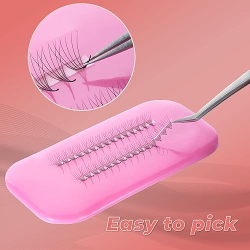 500 Eyelash Extension Promade 4D to 16D Not Premade, Ultra Lash Fans 0.03/0.05/0.07mm Thickness, C D Curl Lashes, 8 - 16mm Length for Easy Volume Individual Eyelash Extensions Clusters DIY(6D-0.07-C (8mm))