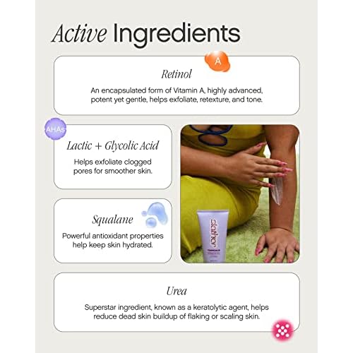 Topicals Slather Exfoliating Body Serum - With Retinol, Squalane, Urea and AHAs for Bumpy, Rough or Textured Skin - AHA Exfoliating Serum for Body (5 Fl Oz)