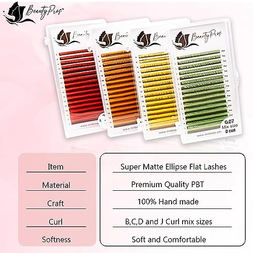 Professional Eyelash Extension Kit ? Curl B,C,D,J & M - Volume Eyelash Extensions Supplies Mix Tray (8-16mm) - 0.03,0.05,0.07,0.015, 0.20mm Thickness (C-Curl - 0.07mm - Pink)