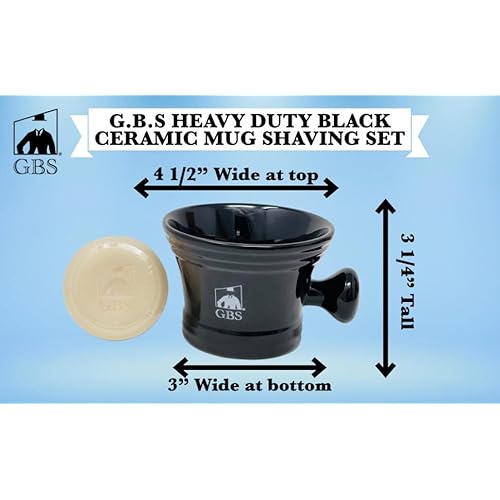 G.B.S Shaving Brush with All Natural Shave Soap, Shave Brush Stand and Ceramic Shaving Mug Kit