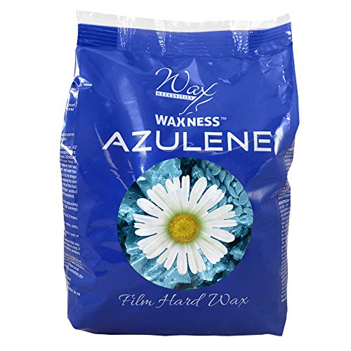 Waxness Film Hard Wax Beads Azulene 1.1 lb (500 g) ? Stripless Professional Hard Wax with Azulene for Face & Body, Smooth Application ? Made in Italy