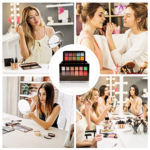 Acrylic Clear Eyeshadow Palette Organizer 7 Sectons Makeup Palette Organizer for Bathroom Countertops,Vanities