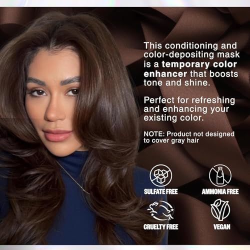 IGK Hair Gloss Toner & Depositing Mask + At-Home Color Tool Set | Brown Bella Chocolate Brown | Semi-Permanent Shine + Tone | Salon-Quality Application
