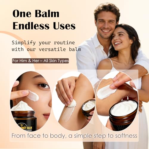 Tallow Honey Balm (4.2 OZ)-Natural Formula with Organic Grass-Fed Beef Tallow & Raw Wild Honey,Moisturizer& Non-Greasy Hydration for Face and Body