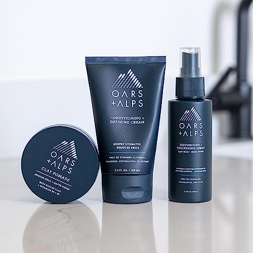 Oars + Alps Conditioning and Defining Cream, Styling Cream to Prevent Dull and Dry Hair, Moisturizing, Hydrating, Sofetening Hair Lotion with Argan Oil & Chia Seed Oil, 3.4oz