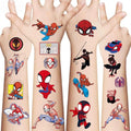 10 Sheets Spider Temporary Tattoos, Removable Cute Cartoon Spider Stickers, Spider Themed Birthday Party Favors & Decor Supplies