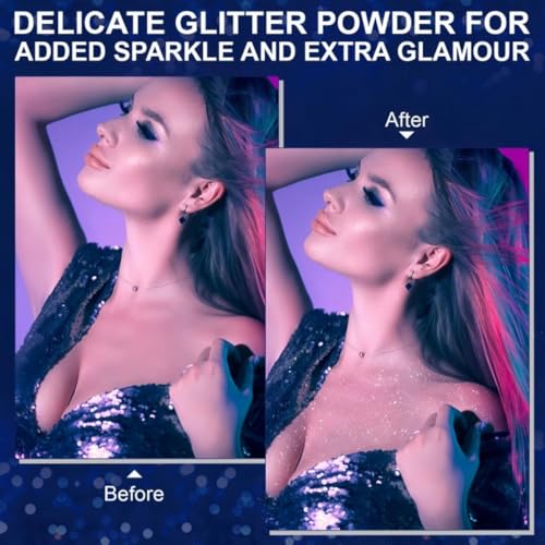 Body Glitter Spray, Perfect Glitter Spray for Body and Hair&Clothes Music Festival Stage Makeup and Festival Rave (2.11 Fl Oz)