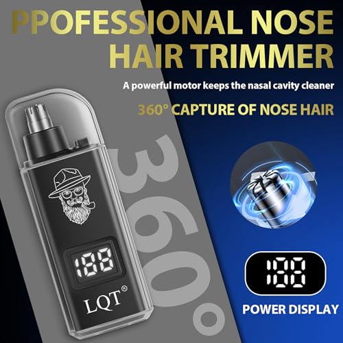 Hair Clippers for Men, 4-Piece Professional Grooming Kit Includes Hair Clipper, LED Power Display,Detail Trimmer and Nose Trimmer, Complete Cordless Set for Home Barber Use (Black)