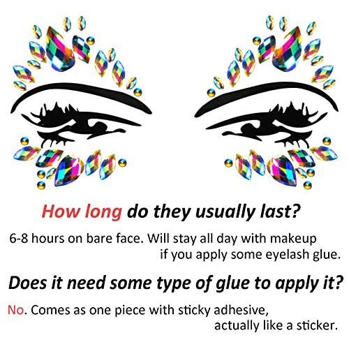 Festival Clothing Rave Accessories Face Jewels Gems Stickers Carnival Mermaid Costume Glitter