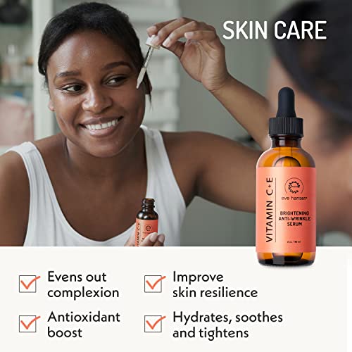 Eve Hansen Vitamin C Serum for Face - Facial Serum with Hyaluronic Acid, Vitamin E and Aloe Vera 1 oz - for softer, smoother, and more refined Skin
