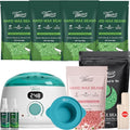 2.5LB Aloe Hard Wax Beads + Wax Warmer Kit for Women Men + 1lb Wax Beans with Cherry Blossom for Sensitive Skin for Facial, Eyebrows, Arms, and Brazilian Area for Home Use