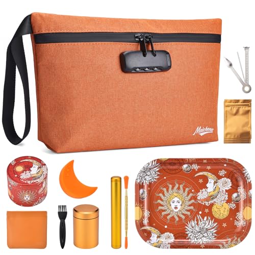 Storage Bag with Combination Lock Large Cosmetic Organizer Container Medicine Lock Case with Accessories