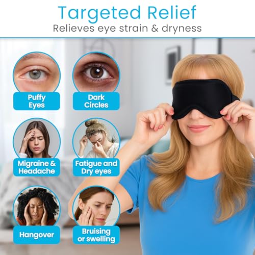 Arctic Flex Cooling Eye Mask - Gel Cold Compress for Migraine, Puffy Eyes, Sleeping, Headaches - Heated Eye Mask for Women & Men - Hot & Cold Therapy - After Surgery Ice Treatment, Reusable, Freezable
