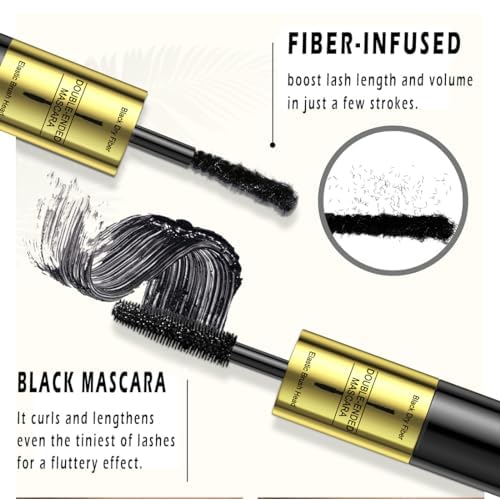 Fiber-infused Mascara, Black Tiny Fibers included Mascara to Extend and Elongate Eyelash, for Maximum Volume and Curl Effect by ¡°Linble¡±