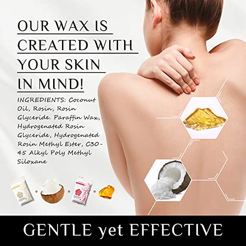 KOTAMU Wax Kit - Wax Warmer Hair Removal Machine with 1LB Lavender Formulated Waxing Beads- For Sensitive Skin, Facial, Chin, Underarms, Brazilian Bikini Face, Perfect for Men Women Full Body Waxing a