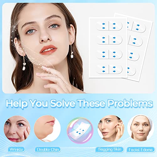 Face Lift Tape ? 144 PCS Invisible Face Tapes for Instant Lifting & Loose Skin Tightening Strips for Women? Face,Neck,Jowls,Eyes Sagging Skin,Wrinkles & Double Chin ? Facial Tape for Wrinkle Patches