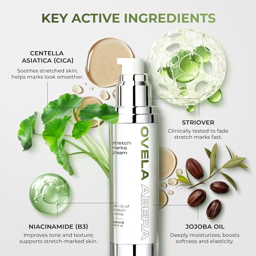 Abera Maternity Stretch Mark Cream for Pregnancy and Weight Fluctuations, Stretch Mark Treatment Pregnancy Must Haves, Deep Stretch Mark Removal