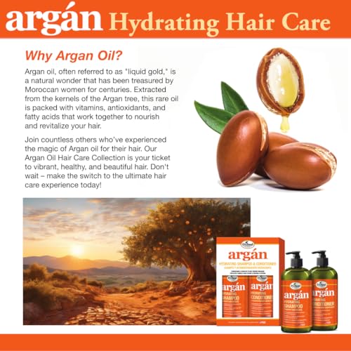 Difeel Argan Oil Leave in Conditioner Hair Spray, 6 oz - for Dry, Frizzy Hair - Deep Hydration, Detangling, Frizz Control, Sulfate, Paraben, Phthalate Free