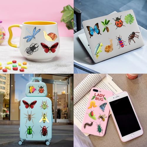 Bug Temporary Tattoos Party Favors 96 PCS Bees, Spiders, Beetles, Caterpillar, Ladybug Themed Stickers for Kids Birthday Party Supplies, Decorations, Favors, and Prizes - Cute Gifts for Boys