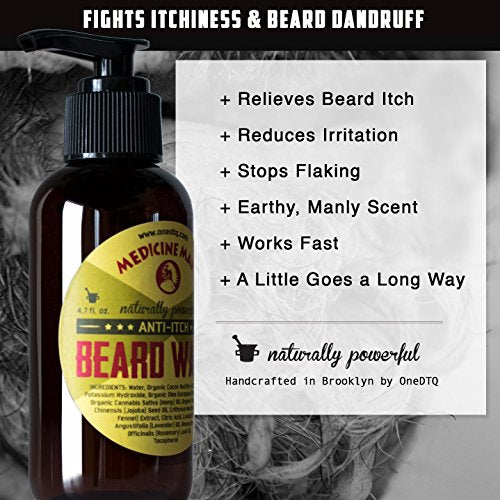 OneDTQ Beard Wash for Itchy Beard & Beardruff ? Natural ? Soothes Skin, Softens, Deep Cleans Medicine Man 4,7 FL OZ | Beard Care